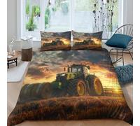 ZYGAOKDD 3Pcs Farm Tractor Bedding Set Bedding Duvet Cover Printed Quilt Cover,3D Duvet Cover for Boys Adult, Microfibre, Bedding Duvet Cover Set with Pillowcases Double(200x200cm)