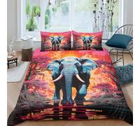 ZYGAOKDD Bedding Set 3D Elephant Duvet Cover for Kids Boys Girls 3Pcs Comforter Cover Bedding with Zipeer Closure Double(200x200cm)
