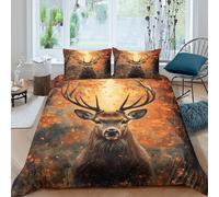 ZYGAOKDD Children Adult Duvet Cover Set 3D Deer Pattern Microfiber Single Double King Size Modern Bedding Set 3-Piece Set Quilt Cover And Pillowcase Double(200x200cm)