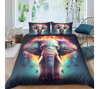 ZYGAOKDD Duvet Cover 3D Printed Elephant Bedding Set 3 Pieces with Pillowcases, Soft Microfiber Quilt Cover for Kids Girls Boys Teens Room Decor King(220x240cm)