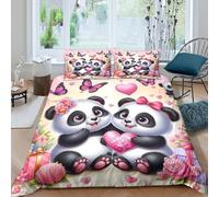 ZYGAOKDD Duvet Cover Set 3D Cute Giant Panda Printed Bedding Quilt Cover Set 3 Pieces Soft Microfiber Bedding Quilt Cover with Zipper Closure for Teens And Adults King(220x240cm)