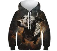 ZYGAOKDD Kids Hoodie 3D Cute Puppy Graphic Sweater with Pocket for Boys Girls 10-12Y