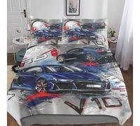 ZYGAOKDD R8 Racing Car 3D Printed Quilt Cover 3 Pieces Bed Duvet Set Soft Easy Care with Zipper Closure，Pillowcases for Teens And Adults Double（200x200cm）