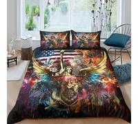 ZYGAOKDD Statue of Liberty 3D Duvet Cover Set, 3-Piece Set Printed Quilt Cover with Zipper Closure, Soft Microfiber Bedding for Kids Teens Adults Double（200x200cm）