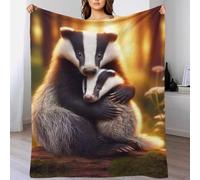 ZYGAOKDD Throw Blanket Cute Badger 3D Printed Fleece Blankets Adults Kids Super Fluffy Fleece Throw Blankets Soft Warm Fleece Blanket 50x60inch(127x152cm)