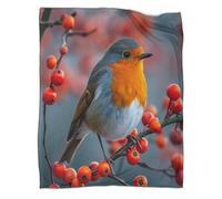 ZYGAOKDD Throw Blanket for Women Men Cute Funny Flannel Fleece Blankets Plush Robin 3D Printed Blanket Gifts Kids All Season Couch Sofa 40x50inch(100x130cm)
