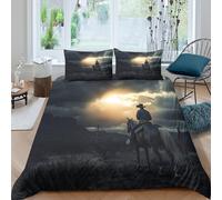 ZYGAOKDD Western Cowboy 3D Duvet Cover Sets Bedding 3 Pcs With Zipper Closure Ultra Soft Microfiber Quilt Covers for Kids Teens Adults King(220x240cm)