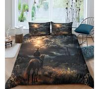 ZYGAOKDD Western Cowboy Duvet Cover Sets with Pillowcase 3D Printed Soft Microfiber Bedding Set Quilt Cover with Hidden Zipper Closure Comforter Quilt for Teens And Adults King(220x240cm)