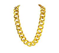 Zyghjort 12 Pcs Fake Gold Chain Necklace Set, Chunky Hip Hop Rapper Costume Jewelry for Men & Women, 32 Inch Resin Plastic Party Accessories, 80s 90s Punk Style Non-Fading Bling Bling Chains