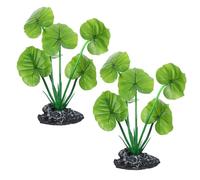 Zyghjort 2PCS Fish Tank Plants Artificial, Aquarium Plants Artificial 16cm Aquarium Plant Decor Fishtank Ornament Green Leaves Natural Realistic Design Aquariums Decor Plant