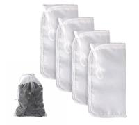 Zyghjort 4 Pack Media Bags for Aquarium, 180 μm Aquarium Filter Bags Reusable Mesh Filter Bag with Drawstring 7.5"*3.6" Filters Media Bag for Very Fine Resins FilterAquariums Filters Impurities