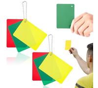 Zyghjort Soccer Referee Cards, 2 Set Soccer Referee Kit Warning Ejection Delay Green Red and Yellow Cards for Football Volleyball Rugby Baseball Judge Sport Competition Game
