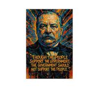 ZYGNBHL 22th U.S. President Grover_Cleveland's Quote Canvas Art Poster And Wall Art Picture Print Modern Family Bedroom Decor Unframe 12x18inch
