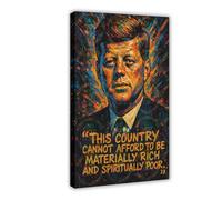 ZYGNBHL 35th U.S. President John_F._Kennedy's Quote Poster Print for Teen Boys Room Canvas Wall Art Canvas Painting Print Frame 12x18inch