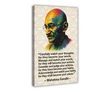 ZYGNBHL Civil Rights Leader Mahatma_Gandhi Quote Poster Bedroom Canvas Decor Sports Landscape Office Room Decor Gift Frame 20x30inch