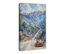 ZYGNBHL Colorado Springs Canvas Wall Art | City Introduction | Home | School | Office | Bathroom | Decor Poster | Frame 24x36inch