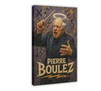 ZYGNBHL Conductor Pierre_Boulez Canvas Wall Art Print Poster For Home School Office Decor Frame 12x18inch