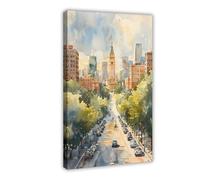 ZYGNBHL Denver, Colorado, Rocky Mountains Canvas Poster | City Introduction | Bedroom | Bathroom | Office | Room Decor Gifts | Frame 12x18inch