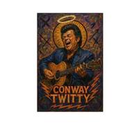 ZYGNBHL "Heaven Needs Country Music" Series Singer Conway_Twitty Canvas Wall Art Print Poster For Home School Office Decor Unframe 20x30inch