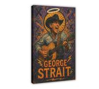 ZYGNBHL ＂Heaven Needs Country Music＂ Series Singer George_Strait Canvas Art Poster And Wall Art Picture Print Modern Family Bedroom Decor Frame 20x30inch
