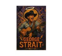 ZYGNBHL ＂Heaven Needs Country Music＂ Series Singer George_Strait Posters Office Bedroom Room Aesthetics 12x18inch(30x45cm)