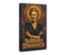 ZYGNBHL ＂Heaven Needs Humo＂ Series - Comedian Barbara_Stanwyck Canvas Posters Wall Art Bedroom Office Room Decor Gift Frame 20x30inch