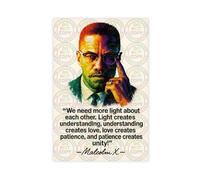 ZYGNBHL Human Rights Activist Malcolm_X Quote Art Wall Decoration Poster Family Bar Restaurant Garage Cafe Art Sign Gift Unframe 20x30inch