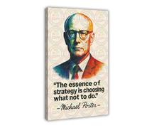 ZYGNBHL Management Theorist Michael_Porter Quote Art Wall Decoration Poster Family Bar Restaurant Garage Cafe Art Sign Gift Frame 12x18inch
