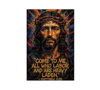 ZYGNBHL Matthew 11∶28, Jesus' Teachings, Religious-beliefs Art Wall Decoration Poster Family Bar Restaurant Garage Cafe Art Sign Gift Unframe 16x24inch