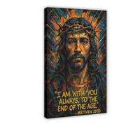 ZYGNBHL Matthew 28∶20, Jesus' Teachings, Religious-beliefs Poster for Room Aesthetics Canvas Wall Art Poster And Print Frame 24x36inch