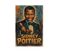 ZYGNBHL Movie Actor Sidney_Poitier Poster Print for Teen Boys Room Canvas Wall Art Canvas Painting Print Unframe 12x18inch