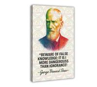 ZYGNBHL Playwright George_Bernard_Shaw Quote Poster Wall Art Canvas Bedroom Decor Office Room Kitchen Decor Gift Frame 20x30inch