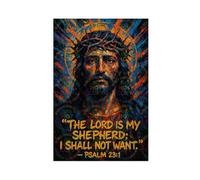 ZYGNBHL Psalm 23∶1, Jesus' Teachings, Religious-beliefs Poster Print for Teen Boys Room Canvas Wall Art Canvas Painting Print Unframe 20x30inch