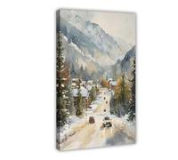 ZYGNBHL Skiing in Breckenridge, Colorado Canvas Wall Art | City Introduction | Home | School | Office | Bathroom | Decor Poster | Frame 20x30inch