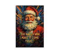 ZYGNBHL You Make A Wish, I Make It Come True! Santa -Claus Poster Bedroom Canvas Decor Sports Landscape Office Room Decor Gift Unframe 12x18inch