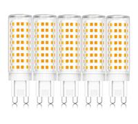 ZYGODLUK 10W G9 Led Bulbs Warm White 2700K, Equivalent to 100W Halogen, 1000LM, AC 100-240V No Flicker, Energy Saving G9 LED Not Dimmable, Light Bulb for Decor Home Chandelier, Ceiling Lights, 5 Pcs