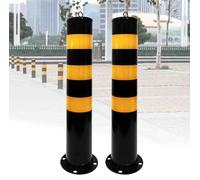 ZYGPH Heavy Duty Parking Guardrail, Fixed Parking Column, Fixed Parking Safety Column Metal Parking Barrier Reflective Tape Easy To Install,2pck,55cm