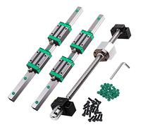 ZYGPH HGR25 Linear Guide Rails 300mm Linear Slide Rail with 4 Bearing Block + 1Pcs SFU1605 250mm Ballscrew with BF12/BK12, Ball nut, DSG16H, Coupling for DIY CNC Routers Lathes Mills