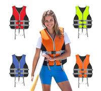 ZYGPH Life Jacket for Adults Adjustable Buoyancy Aid Vest,Paddle Board Life Jacket, Swim Safety Snorkeling Vest, Unisex Swim Vest for Water Sports, Surfing, Boating, Fishing,Orange,M