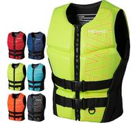 ZYGPH Life Jackets Adults Neoprene Buoyancy Aid Adjustable Swimming Life Vest Kayaking Paddle Board Life Jacket Swim Float Vest for Kayak Fishing Surfing Diving Water Sport, 2XL 75-80kg,Yellow