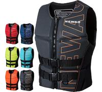 ZYGPH Life Jackets Adults Neoprene Buoyancy Aid Adjustable Swimming Life Vest Kayaking Paddle Board Life Jacket Swim Float Vest for Kayak Fishing Surfing Diving Water Sport, 2XL 75-80kg,Grey