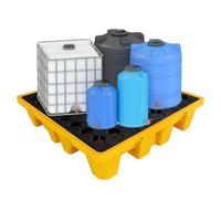 ZYGPH Modular Spill Containment Platform - Stackable 33x33x5.8cm Leak-Proof Polyethylene Tray for 1/2 Drum Durable Oil Drum Pallet with Grating for Effective Spill Control