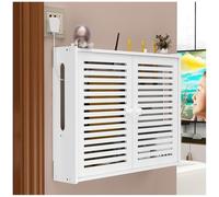 ZYGPH Wall-Mounted Router Storage Box, WiFi Set-Top Box Organizer with Cable Management, No-Drill Installation, PVC Shelf for Wireless Router & TV Components(42x10x31cm)