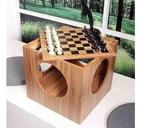 ZYGPH Wooden Chess Coffee Table, Multi-Functional Game Board for Living Room Decor
