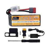 ZYGY 11.1V 2200mAh 35C 3S Lipo Battery T Plug with USB Charging Cable for MJX H16P H16E H16GT H16BM H16PL 14301 RC Car High Speed Drift Toy Car Upgrade Battery