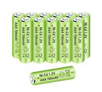 ZYGY 12PCS 1.2V 700mAh Ni-Cd AAA Batteries are Suitable for Wireless Microphone, Electric Toys, RC Mouse, Calculator, Shaver, Keyboard, Household Appliances, Solar Light Rechargeable Batteries