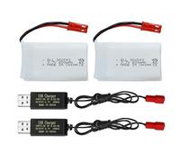 ZYGY 2PCS 3.7V 800mAh Lipo Battery RC Drone Battery with USB Charger JST Plug for SYMA X56W MJX X400W X300C X800 HS110 HS200 S670 V950hd S1750 V2450 RC Quadcopter Battery