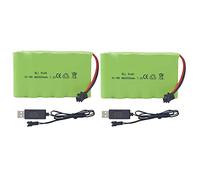 ZYGY 2PCS 7.2V 2800mah AA Rechargeable Battery with SM-2P Plug USB charging cable for Huina 1550 550 RC Excavator Car Truck Construction Vehicle TR-211 RC Toy Battery