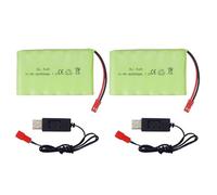 ZYGY 2PCS 7.2V 2800mah AA Rechargeable Ni-MH Battery JST-2P Plug with USB Charging Cable for New Version TR-212 TR-215 550 RC Excavator Truck Engineering Vehicle TR-211 RC Toy Battery
