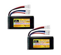 ZYGY 2PCS 7.4V 600mAh 35C 2S Lipo Battery with Molex Plug for FMS FCX24 RC Car Truck RC Electric Climbing Vehicle FCX24 Battery